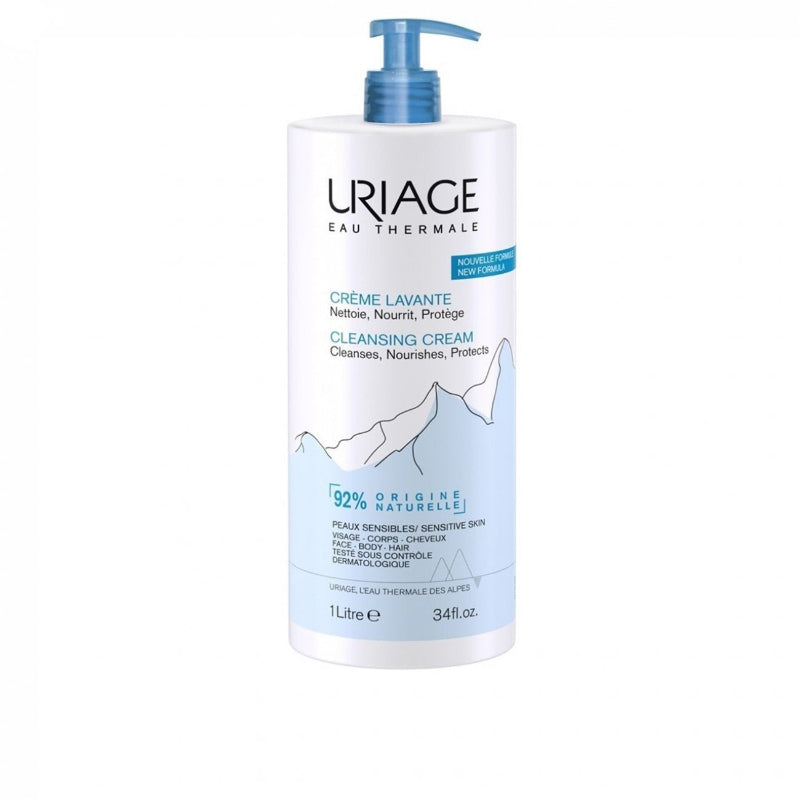 Uriage cleansing cream bottle on a white background
