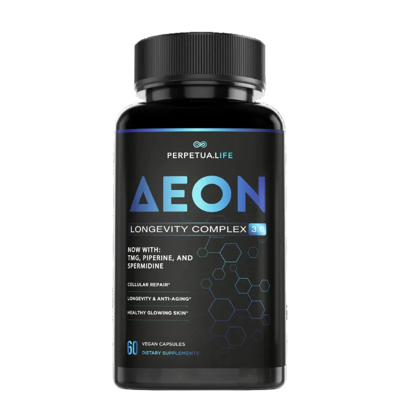Perpetual Life Aeon Longevity Complex supplement bottle on a white background