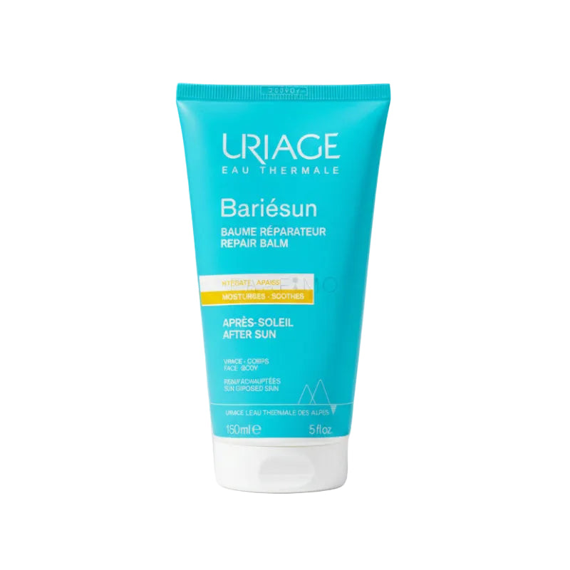 Uriage Bariésun repair balm tube on a white background