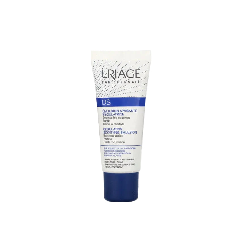 Uriage DS Regulating Soothing Emulsion tube on a white background