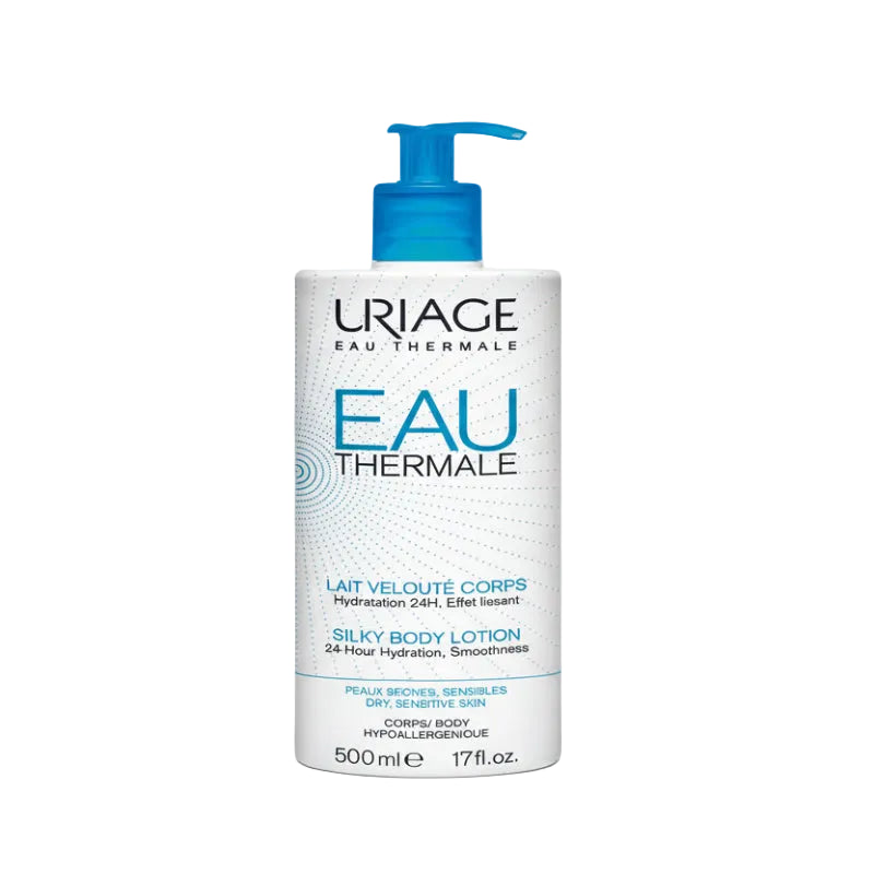 Uriage Eau Thermale body lotion bottle on a white background
