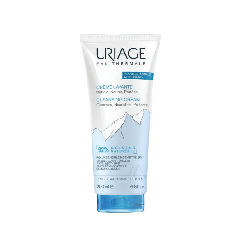 Uriage cleansing cream tube on a white background