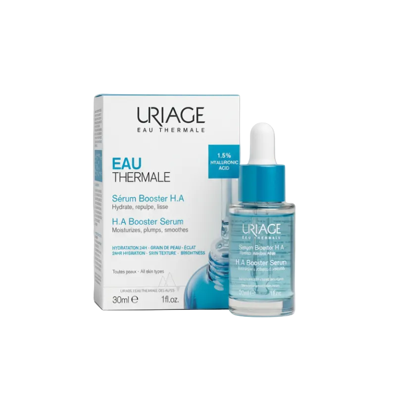 Uriage Eau Thermale H.A. Booster Serum packaging on a white background