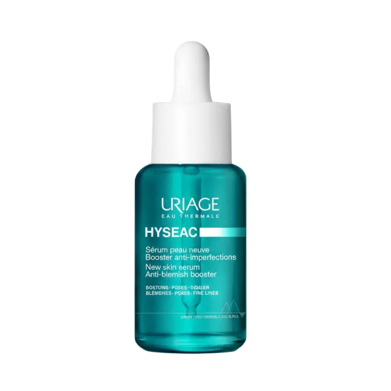 Uriage Hysseac skincare serum bottle on a white background