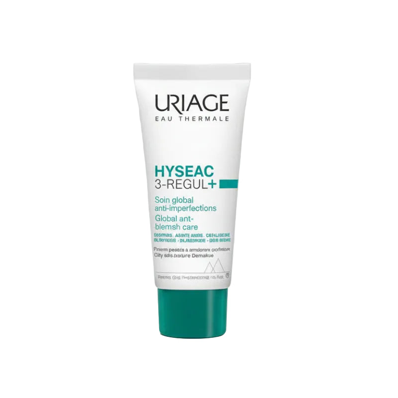 Uriage Hysseac 3-Regul+ cream tube on a white background