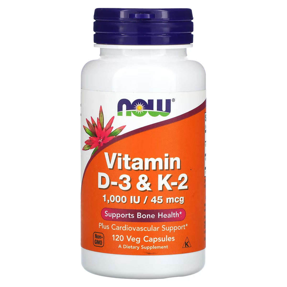 NOW VITAMIN D -3 & K-2 120 VEG CAPSULES
