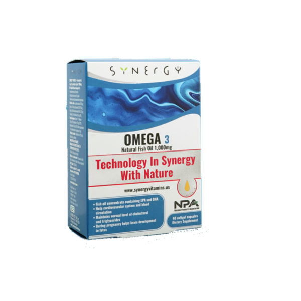 Synergy Omega-3 Natural Fish Oil 1000 mg