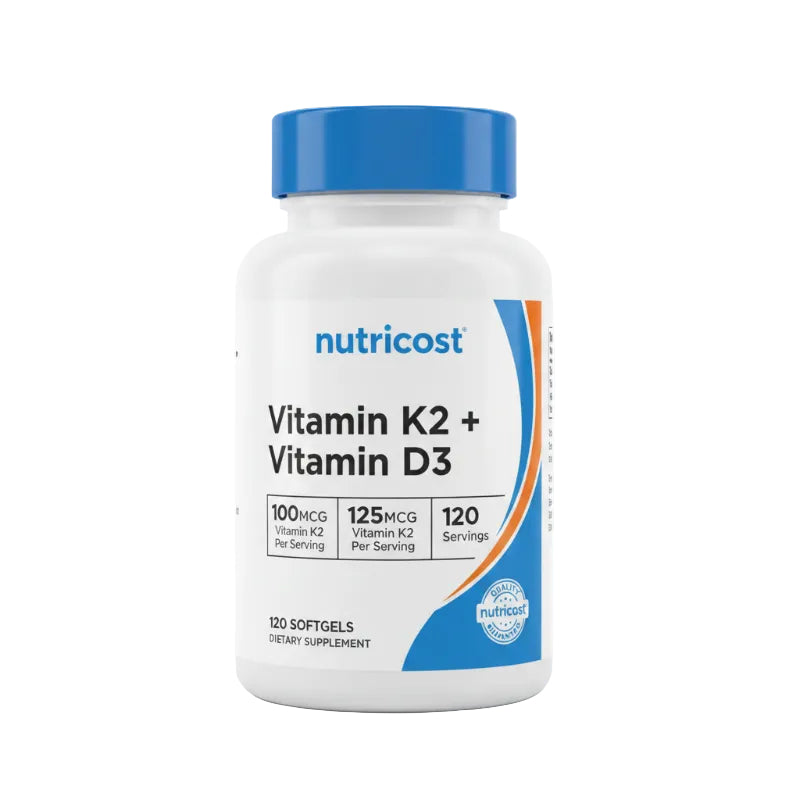 Nutricost Vitamin D3 + K2 – 120 Softgels