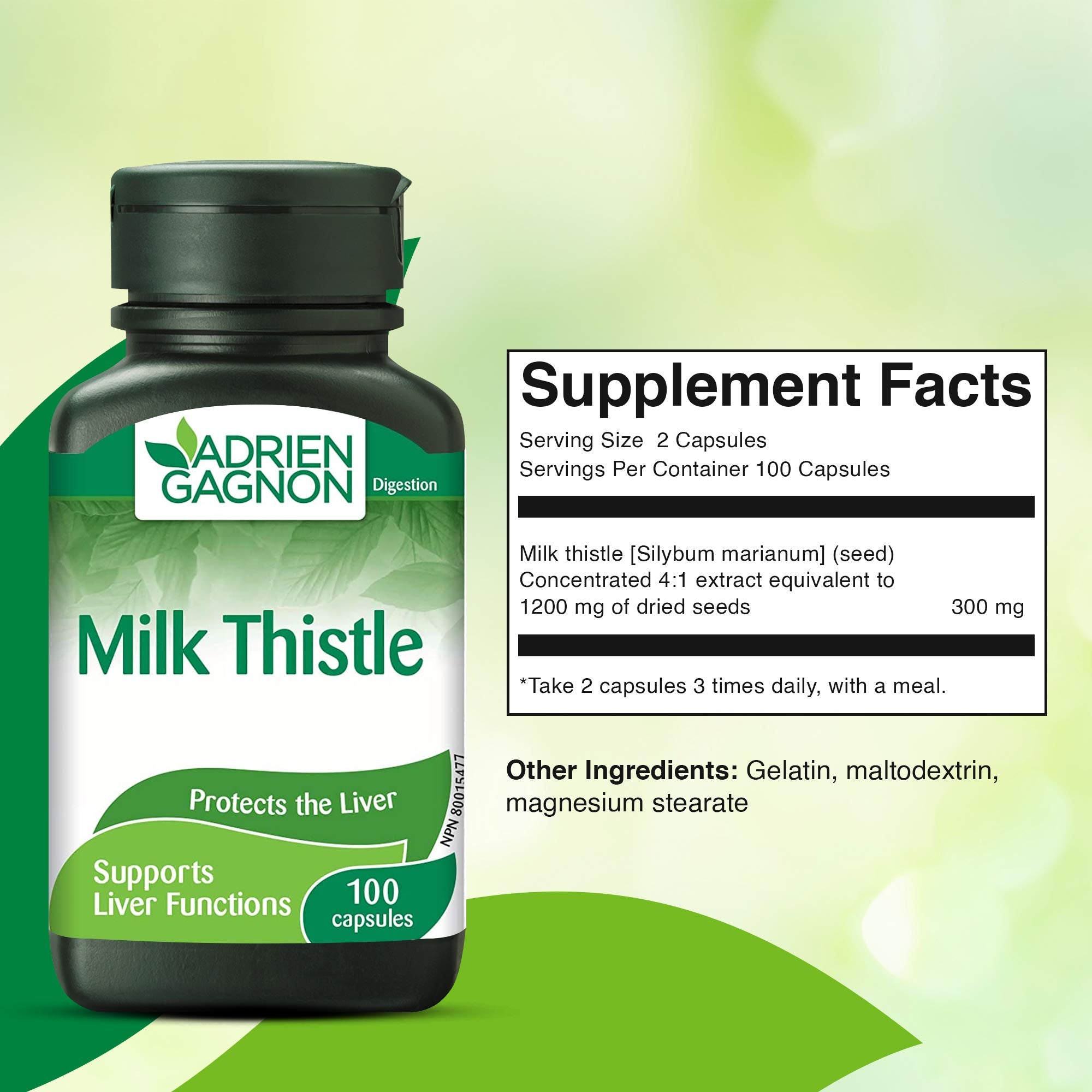 ADRIEN GAGNON MILK THISTLE 100 CAPS