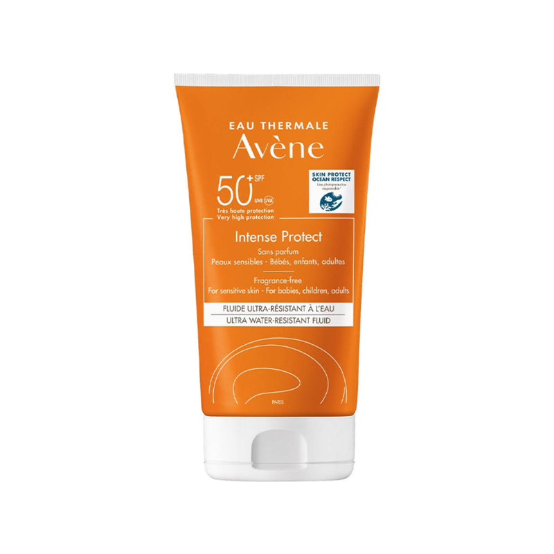 Avene sunscreen tube on a white background