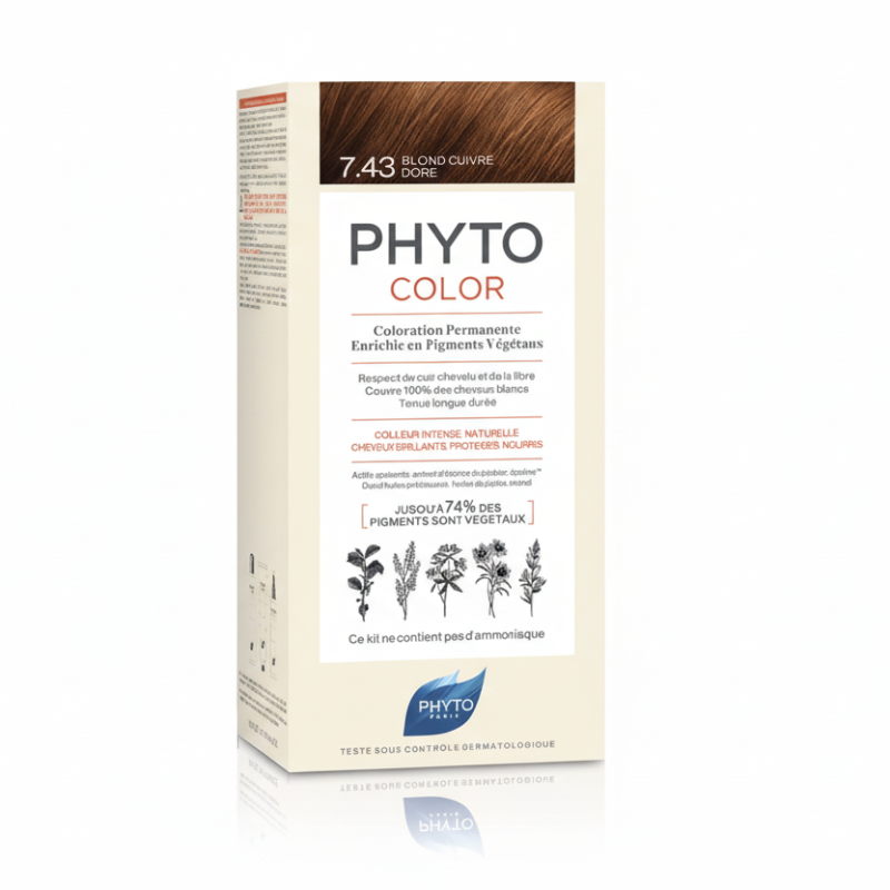 PHYTOCOLOR 7.43 COPPER GOLDEN BLONDE – Boje flokesh pa amoniak