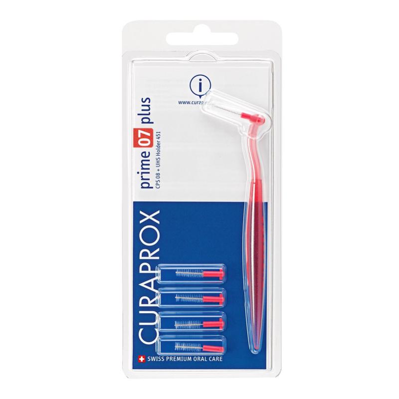 Packaging of CURAPROX PRIME PLUS 07 dental floss, showing the floss itself and the packaging with brand and product information.