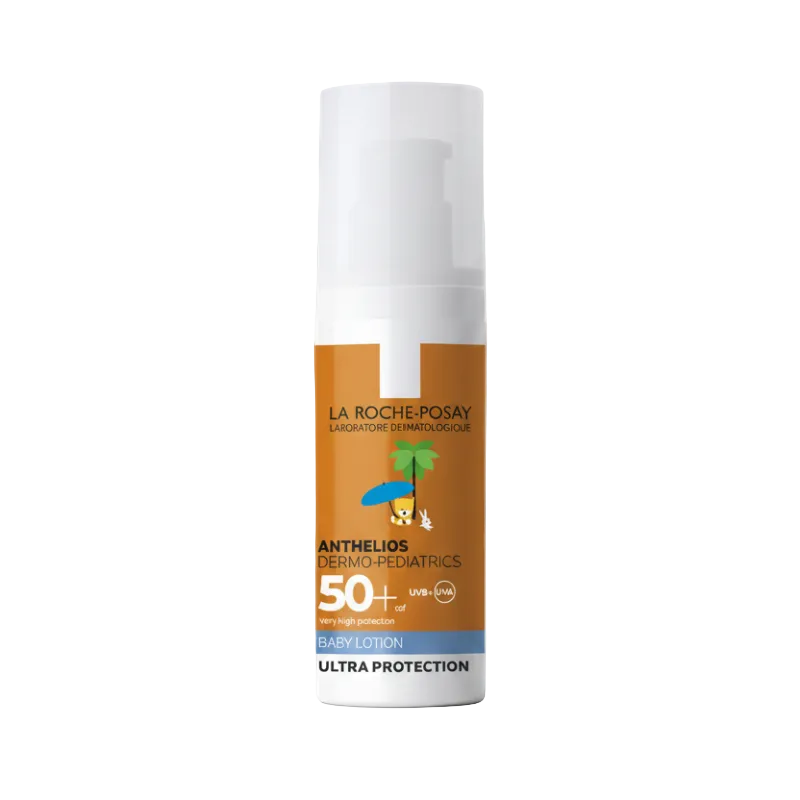 La Roche-Posay sunscreen bottle on a white background