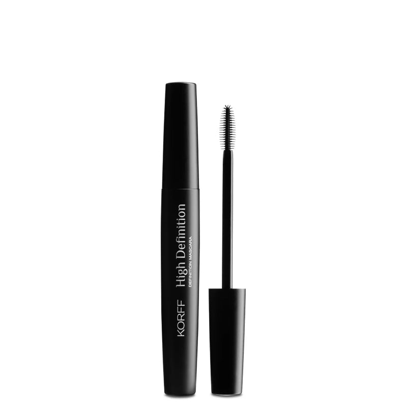Korff High Definition mascara with brush on a white background