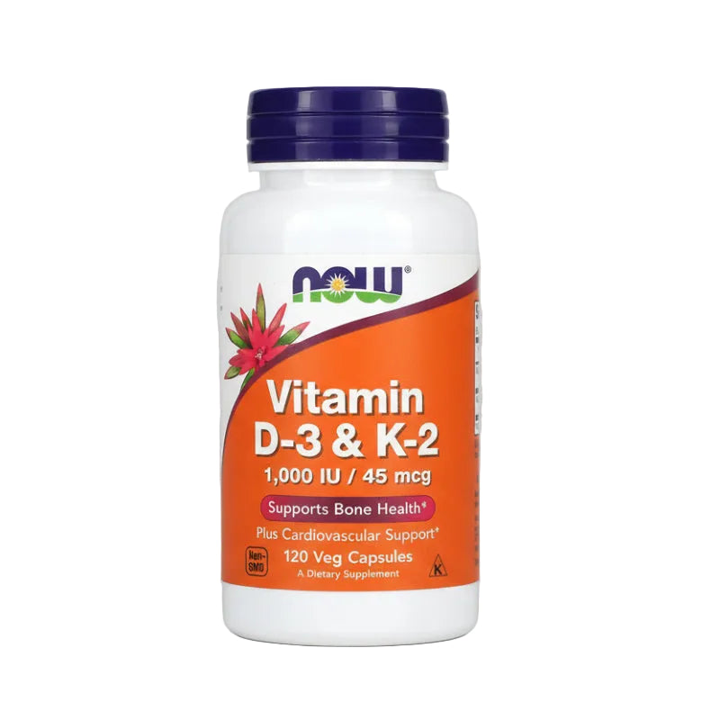 NOW VITAMIN D -3 & K-2 120 VEG CAPSULES