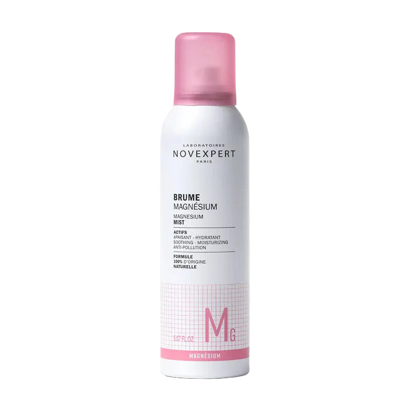 Novexpert magnesium mist bottle on a light gray background