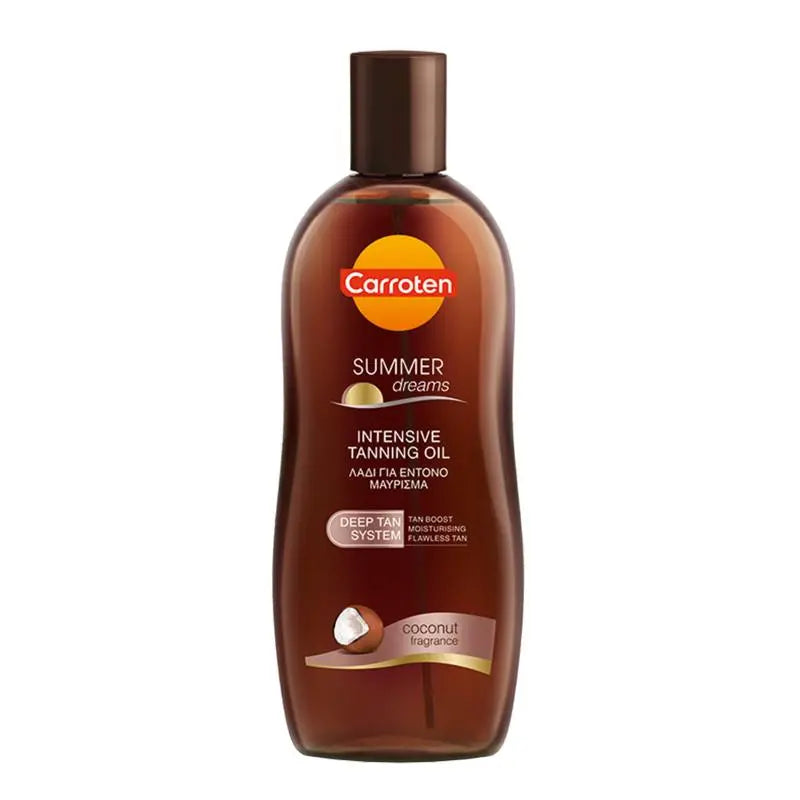 Carroten Summer Dreams Intensive Tanning Oil bottle on a white background