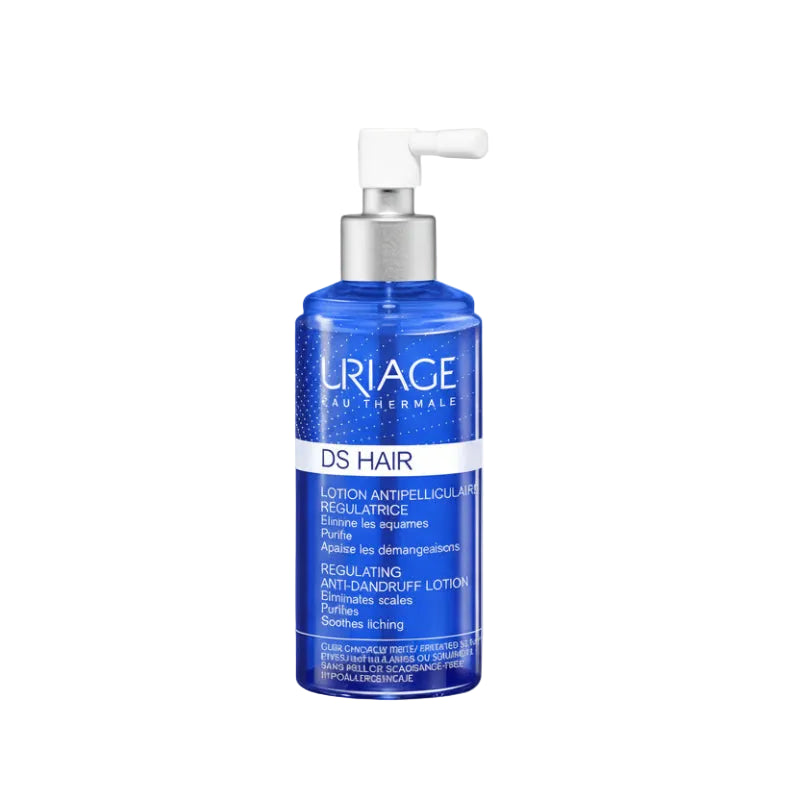 Uriage DS Hair Regulating Anti-Dandruff Lotion bottle on a white background