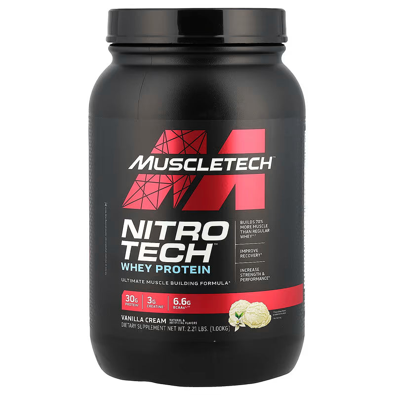 ### **MuscleTech Nitro-Tech Whey Protein – 30 g Protein, Vanilla Cream**