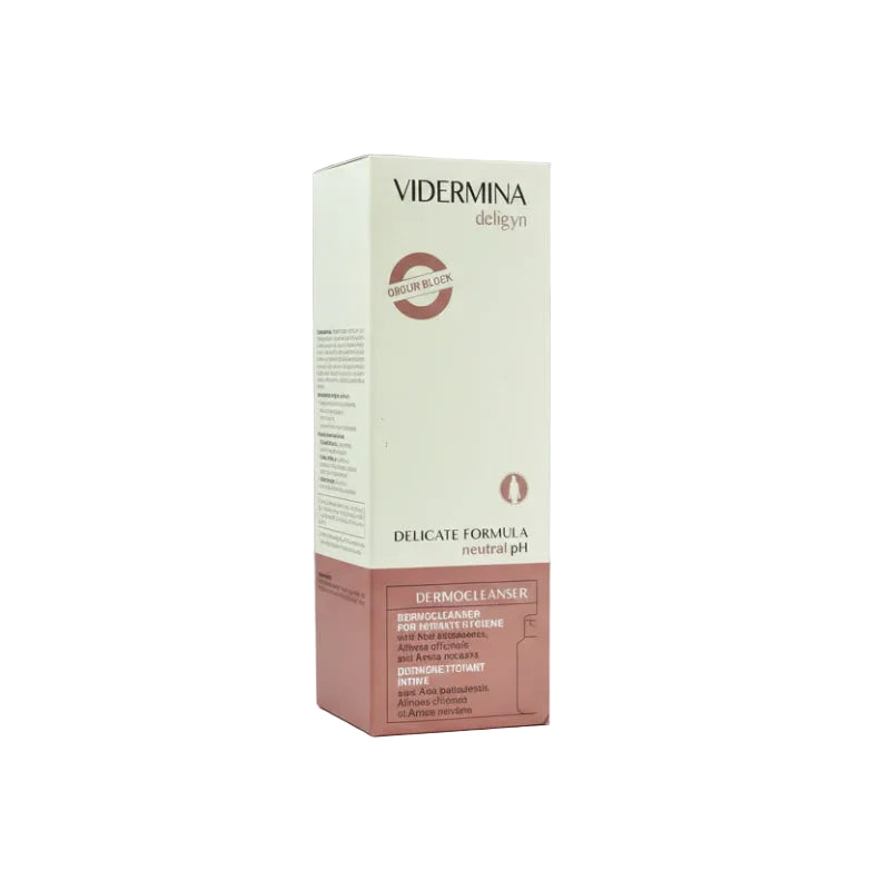 Box of Vidermina Deligyn Dermocleanser with Neutral PH, designed for intimate hygiene, 300 ml.