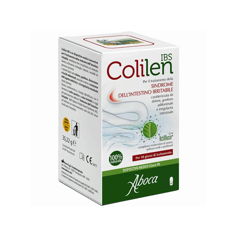 Box of Colilen IBS product by Aboca on a white background