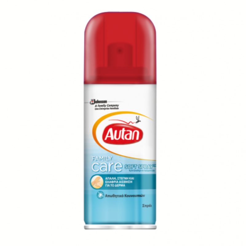 Autan fanfly care spray can on a white background