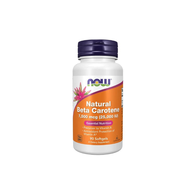 NOW Foods Natural Beta Carotene 7500 mcg (25000 IU) 90 Softgels