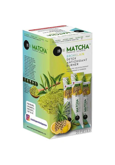 Matcha Premium Japanese me Bromelain, Çaj Jeshil dhe Limon