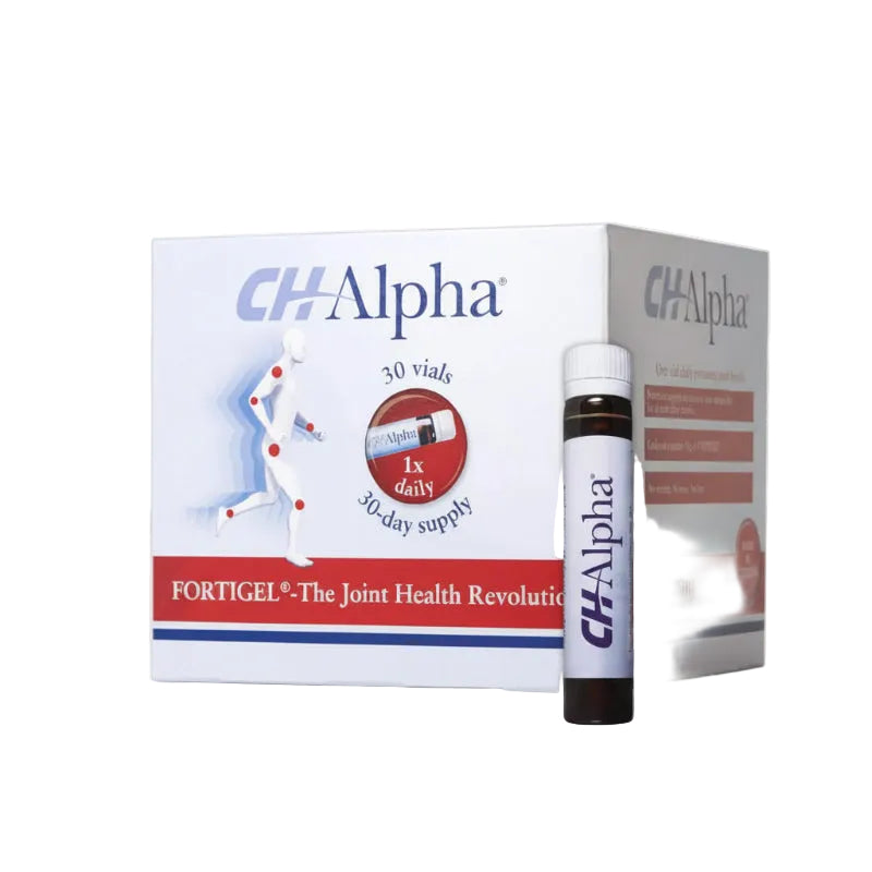 CH Alpha Fortigel packaging with a vial in front
