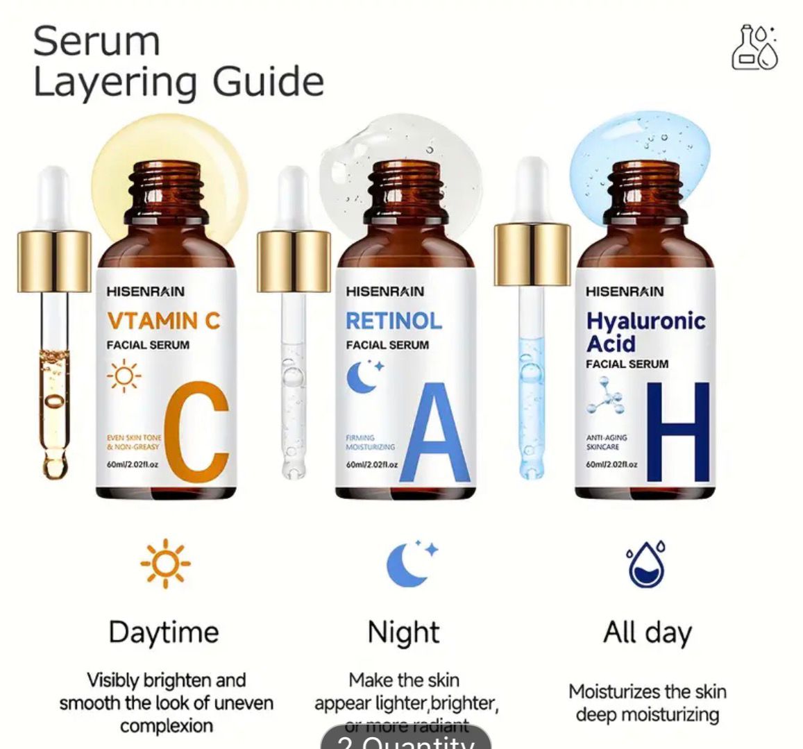 Serum Set – Vitamin C, Retinol & Hyaluronic Acid (3 x 60 ml)