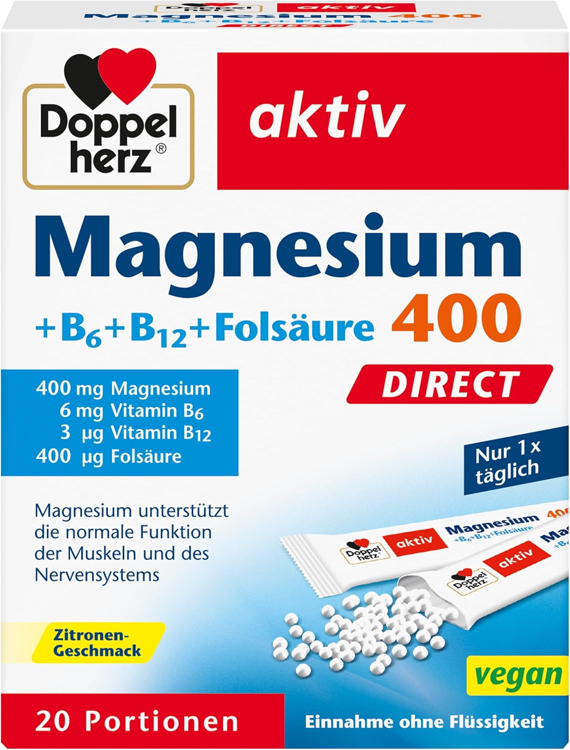 Doppelherz Magnesium 400 + B1 + B6 + B12 + Acid Folik DIRECT
