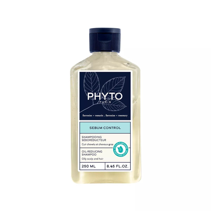 Phyto sebum control shampoo bottle on a white background
