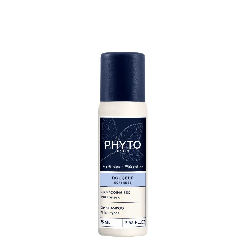 A bottle of Phyto Paris Douceur Softness DPT Shampoo on a solid white background.