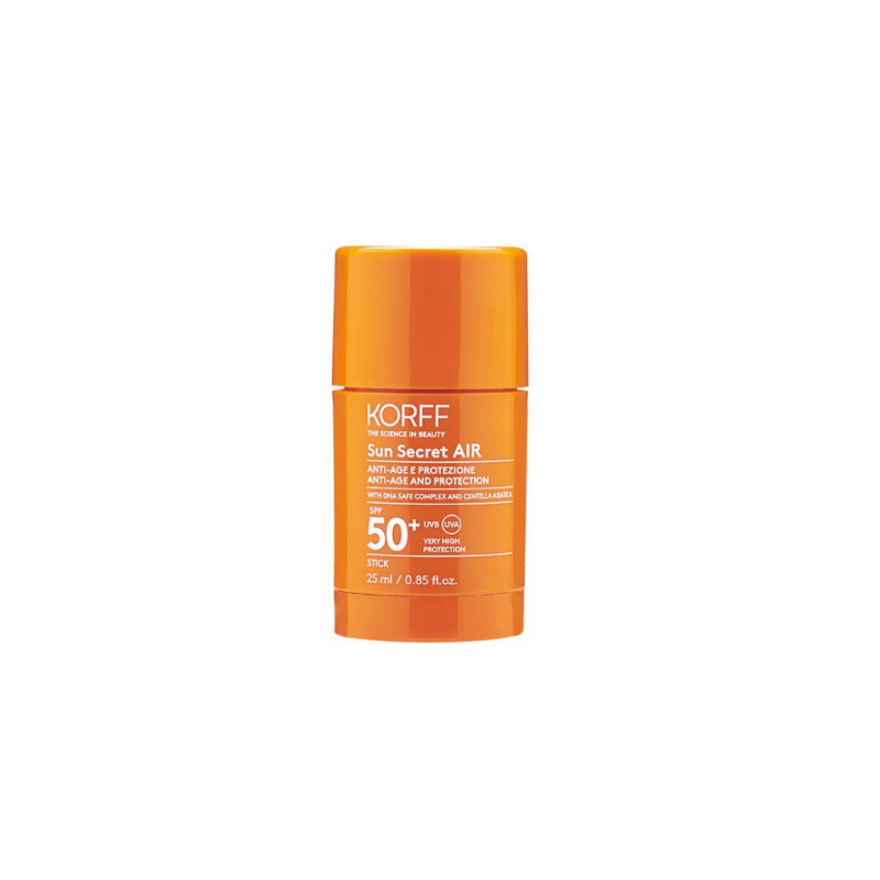 Korff Sun Secret AIR sunscreen stick on a white background