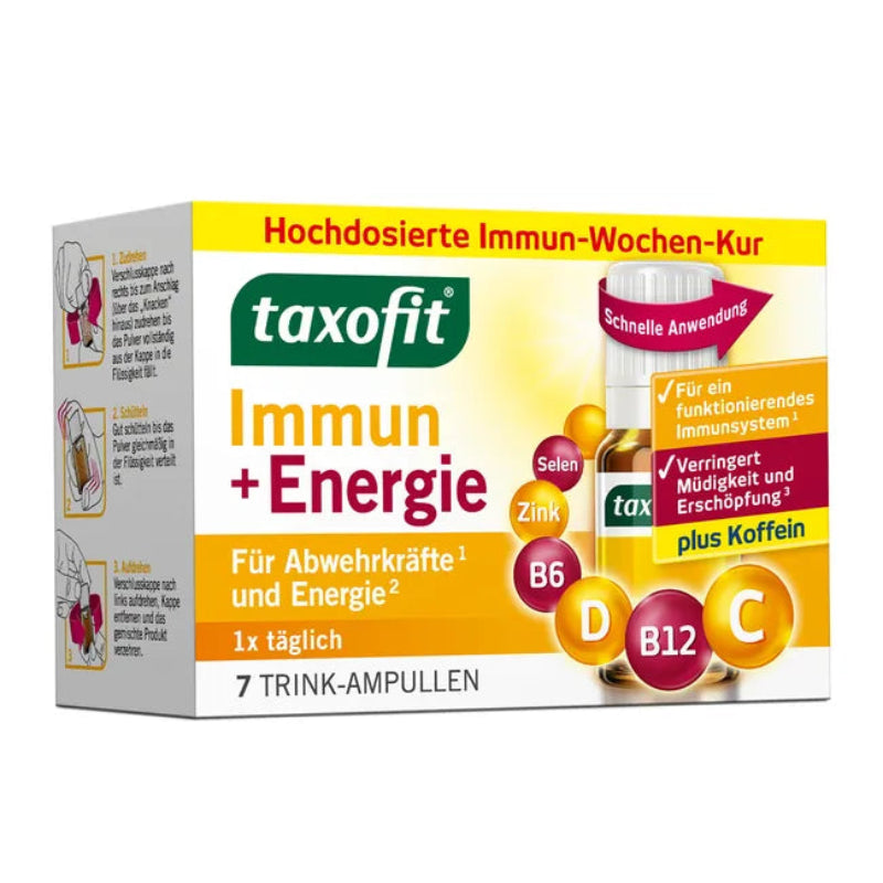 Taxofit Immune + Energy – 7 Ampula për Imunitetin dhe Energjinë