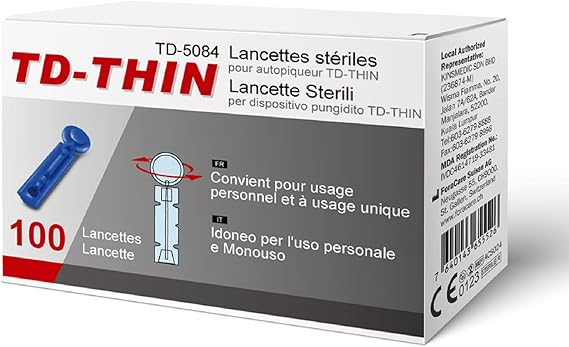 **TD Thin Lanceta Sterile 100 copë**